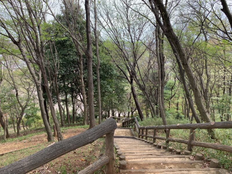 花の広場へ下る階段