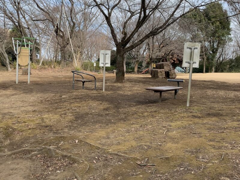 芝生広場の健康遊具